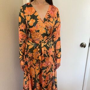 New Calvin Tran Floral Wrap Dress